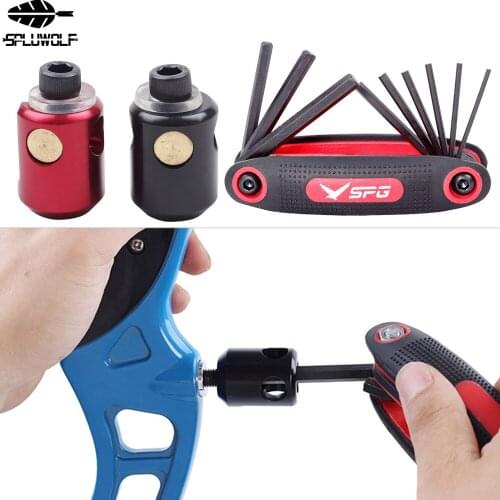 Hunting Compound Recurve Bow Archery Balance shock absorber adapter W 9 in1 Multi- function Wrench Tool Alloy Steel Allen Key