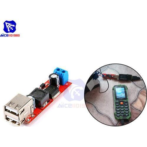 Diymore LM2596 DC-DC DC 6 -40V to 5V 3A Dual USB Step-down Buck Converter Power Supply Module Board for Vehicle Charger