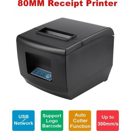 POS Printer High Quality 300mm/s 80mm Thermal Receipt Barcode Printer Kitchen Restaurant Automatic Cutter with USB / Lan Port