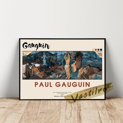 Paul Gauguin Museum Exhibition Poster, Where Do We Come From What Are We Where Are We Going Wall Picture, Retro Gauguin Prints