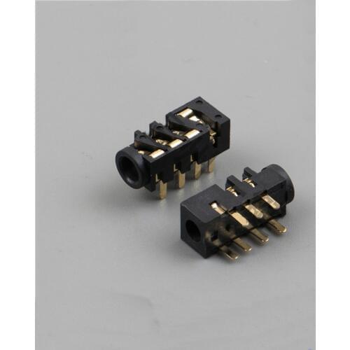 PJ-393A gold earphone socket 7 foot pin 2 fixed foot 3.5MM socket female seat power socket