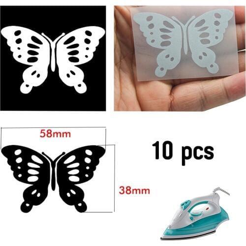 Silver Reflective Iron on Stickers Heat transfer Vinyl Sheet For Clothes DIY KT-77 10pcs