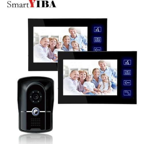 SmartYIBA 7"Touch Display Security DoorBell Visual Intercom Home Monitoring Video Doorphone IR Camera RFID Unlock Interphone Kit