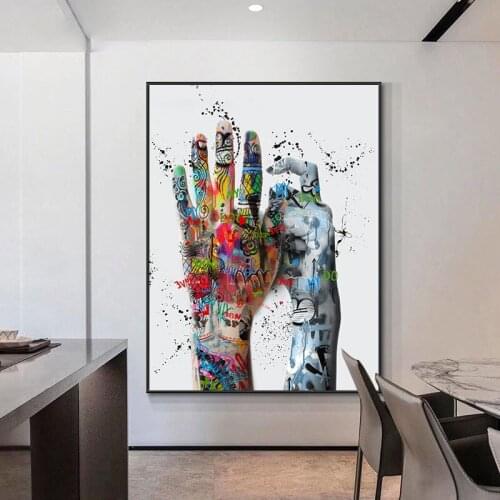 Modern Graffiti Hand Art Abstract Posters and Prints Wall Art Canvas Painting and Nordic Picture For Living Noom Home Decoration