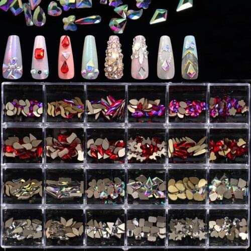 Swarovsky 113 Models Nail Art Rhinestone Multi Shape Crystal Flatback Non Hotfix Glass Diamond Sapphire Fancy Nail Decoration