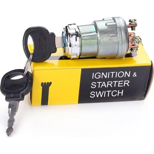 Car Boat 12V 4 Position Ignition Starter Switch with 2 Keys for Petrol Engine Farm Machines Harvesters Supplies