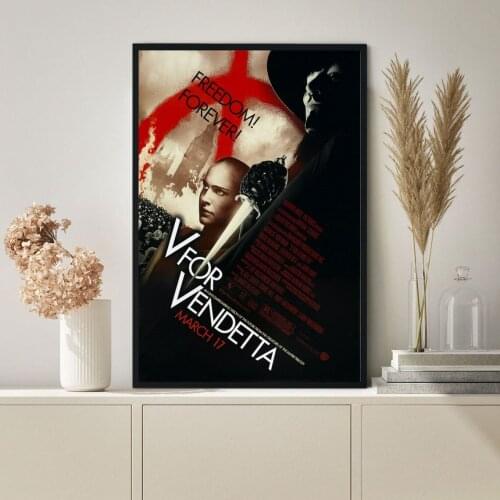 V for Vendetta 2005 dystopian political action Movie Poster Canvas Print Wall Painting Home Decoration