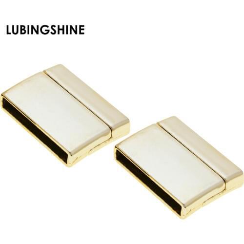 Jewelry Findings DIY Bracelet Magnetic Clasps Leather Cord Bracelet Clasp Connectors Flat Hole 25*2.5mm Wholesale JJAL C112