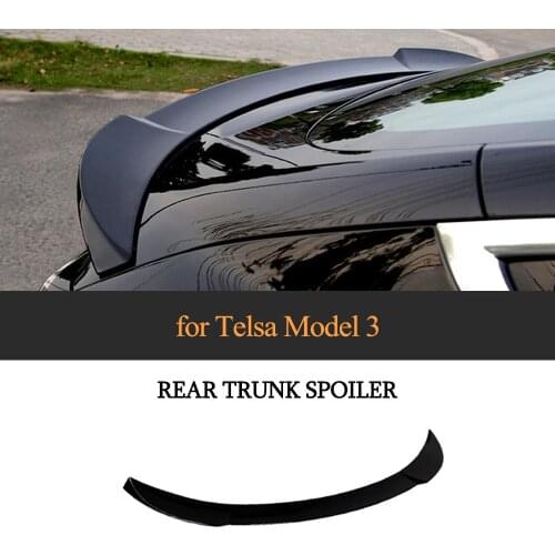Carbon Look Rear Spoiler For Tesla Model 3 Sport 2017 - 2019 Rear Trunk Spoiler Boot Lip Wing ABS Glossy Black