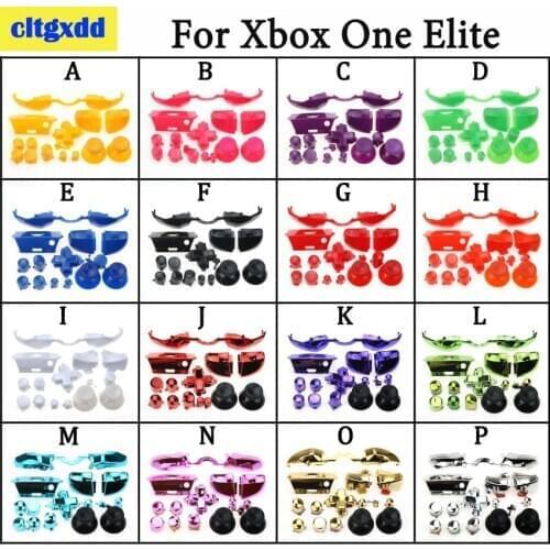 1set Solid Bumper Triggers Buttons Plastic & Chrome Full Set D-pad LB RB LT RT ABXY Button Sets For Xbox One Elite Controller