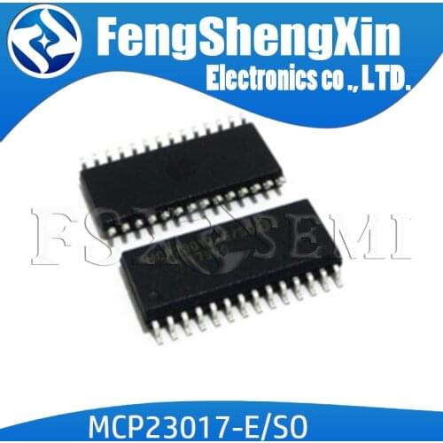 10pcs/lot MCP23017-E/SO SOP-28 MCP23017 16-Bit I/O Expander with I2C Interface IC