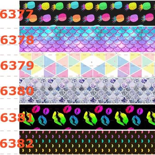 10yards -different sizes - fish scales colorful ribbon pattern printed Grosgrain ribbon