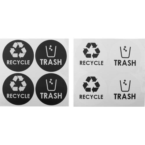 2/4 Pcs Trash Bin Stickers Classification Sign Recycle Bin And General Waste Logo Garbage Litter Bucket Can Stickers Universal