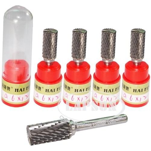 2/8" 6mm Tungsten Carbide Burr Rotary Cutter files Points Set CNC Engraving CED 12mm CYLINDRICAL Cylinder Shape Points (A6 x 12)