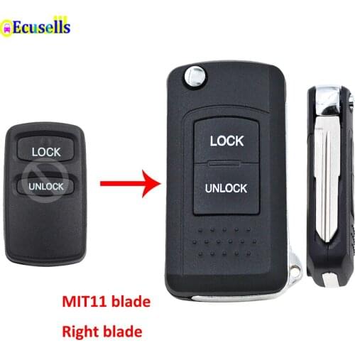 2 Button Flip Remote Key Shell Case For Mitsubishi Lancer Eclipse Outlander Endeavor Galant Montero Sport MIT11 Right Blade