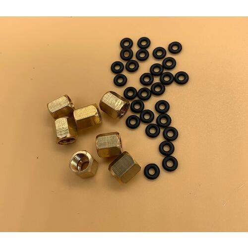 30PCS Mutoh Roland Eco solvent printer ink damper connector with O ring for epson DX4 DX5 DX7 damper adapter with copper nut