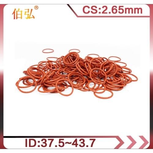 5PCS/lot Red Silicon O-Ring Silicone/VMQ CS2.65mm ID37.5/40/41.2/42.5/43.7mm Rubber O Ring Seal Gasket Rings Washer