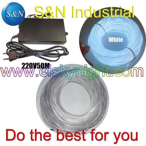 90-240VAC inverter& 4.0MM40~50 M Flexible semi circular el Wire White for chritmas three or house decoration