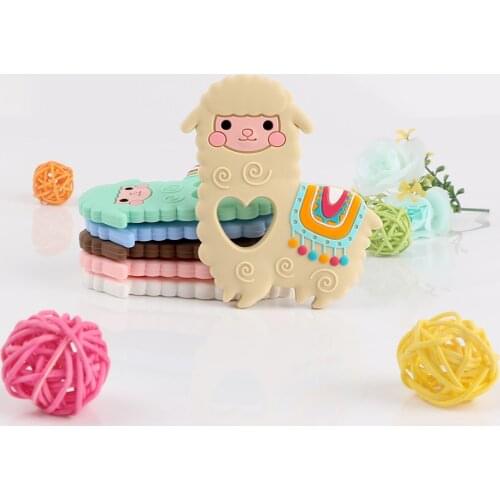 Kovict 5/10pcs Alpacas Silicone Teether Animal Molar Teether DIY Pacifier Chain Jewelry Accessories Chewable Nursing Baby Toys