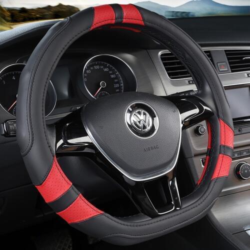 D series Micro Fiber Leather Car Steering Wheels Covers 38CM/15'' Steering Wheel Hubs Car Styling,For VW GOLF 7 2015 POLO JATTA