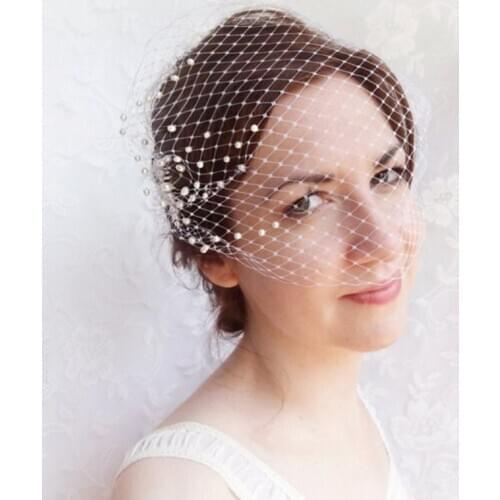 Birdcage Veil Wedding Hat White Facinators Bridal Hats Chic Women Headwear Wedding Accessories for Women