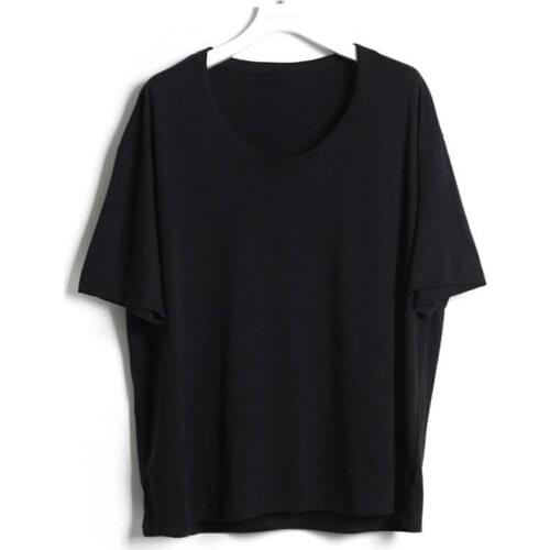 Mens new summer fashion loose solid color half sleeve round collar mens large size short sleeve T shirt