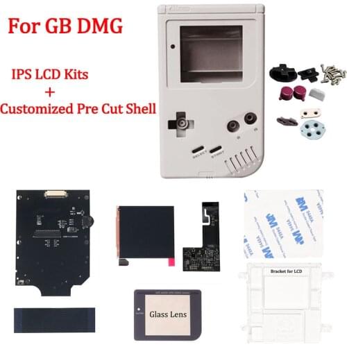 GB IPS LCD Screen Kits with IPS Customized Housing Shell for GameBoy GB DMG 36 Retro Colors High light Backlight with shell case
