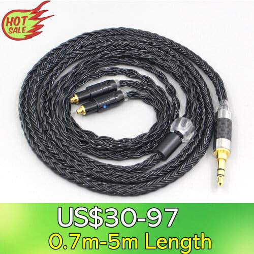 LN007402 16 Core 7N OCC Black Braided Earphone Cable For Shure SRH1540 SRH1840 SRH1440 Headphone