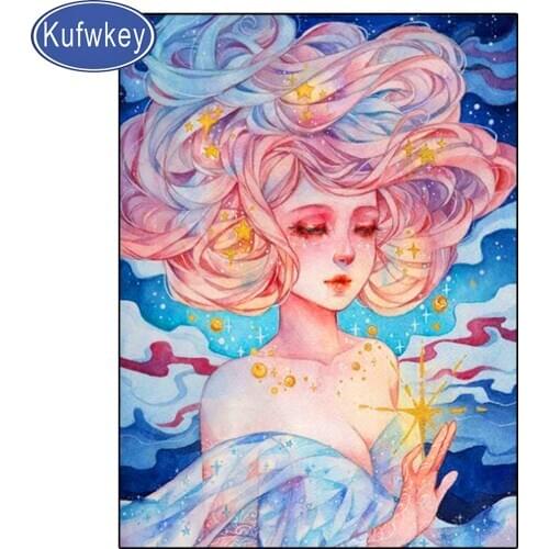 Full Square/Round Diamond Painting Drill Daimond Painting"star girl"Mosaic pebble round Rhinestone Embroidery Cartoon Elf