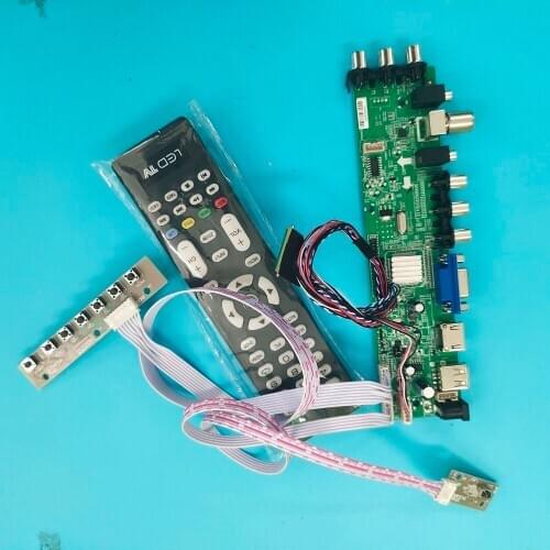 Kit For N173FGE-L63 DVB-T DVB-T2 TV LVDS USB AV Signal controller board VGA LED HDMI digital WLED 40pin 1600X900 17.3" remote