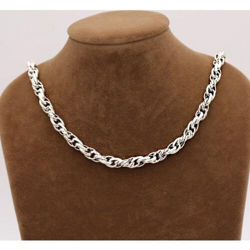 Fashion S925 Sterling Silver Retro Thai Silver Punk Style Trend Domineering Men And Women Vintage Necklace