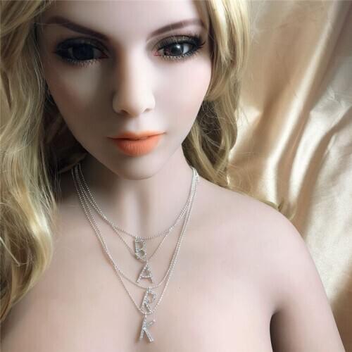 Fashion classic 26 letter A-Z Necklace tennis chain custom made lady charm shining Rhinestone letter necklace