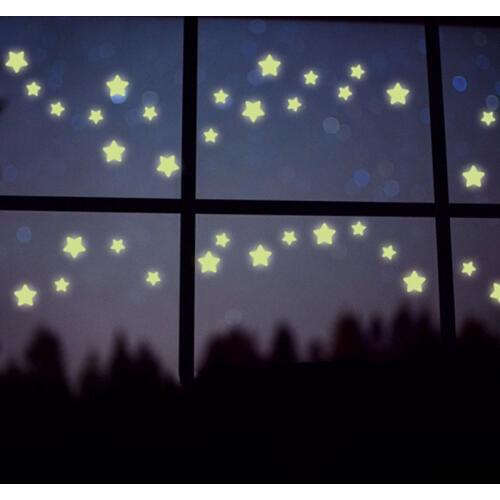 Glow In The Dark Stars Sticker Beautiful 3D DIY Home Decal Art Luminous Wall Stickers For Baby Kids living Bedroom Decor poster