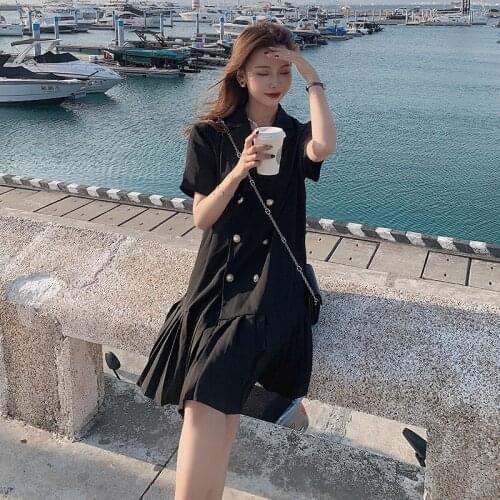 2021 NEW Summer Korean Fashion Black Maternity Blazer Dress A Line Elegant Plus Size Clothes for Pregnant Women Pregnancy