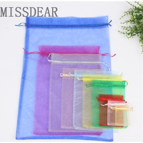 10pcs/lot 13x18 15x20 20x30cm Organza Gift Bag Cosmetics Jewelry Packaging Bags Pouches Candy Toys Packing Bags