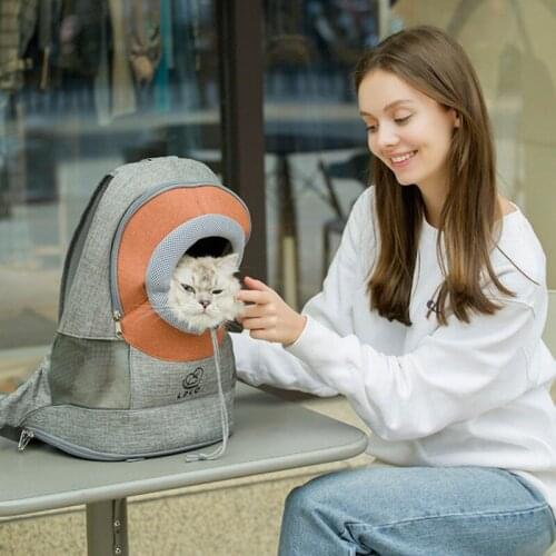 Portable Pet Outdoor Mesh Backpack Breathable Double Shoulder Travel Bag for Dog Cat