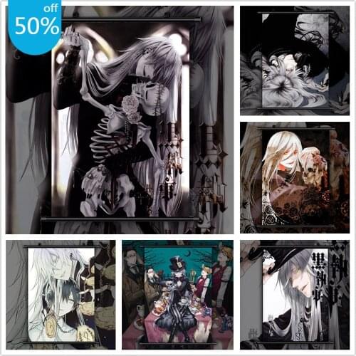 Black Butler Undertaker Canvas Painting Anime Posters Wall Decor Retro Poster Wall Art Picture for Living Room Decor Home Decor