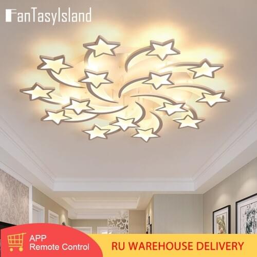 Remote App Stars Ceiling Chandelier For Living Room Bedroom Home Modern Led Ceiling Chandelier Lamp Fixtures