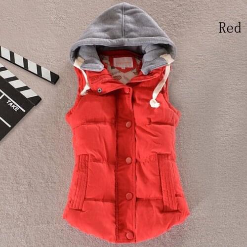 Hooded Plus Size Casual with Pockets Kamizelka Damska Winter Autumn Cotton Vest Women Solid Thick Short Jacket Slim