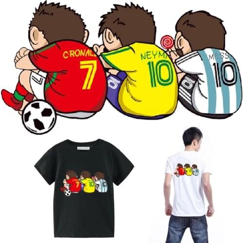 Fashion Iron On Transfers For Clothes Thermal Sticker Patches Stripes For Clothes Boy Shirt Sport Football Player Patch Applique