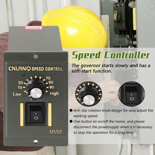 400W AC220V ABS Speed Controller Motor Speeds Pinpoint Regulator Control Device with Indicator Light