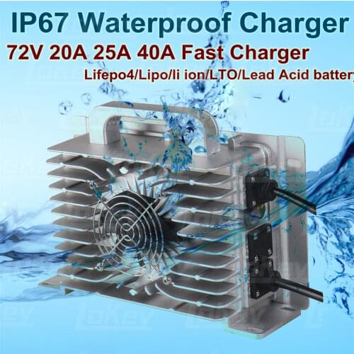 Seal waterproof Car charger 48V 60V 72V 82V 96V 20A 30A 40A smart adjustable Charger for lithium ion lipo lifepo4 LTO batterys