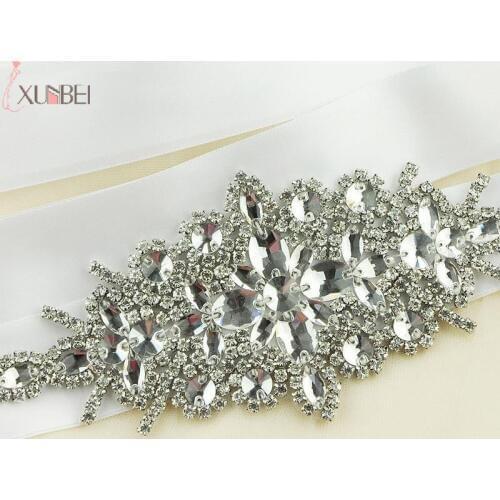 Gold Silver Crystal Rhinestone Bridal Wedding Belt Sash With Satin Ribbon Wedding Accessories New