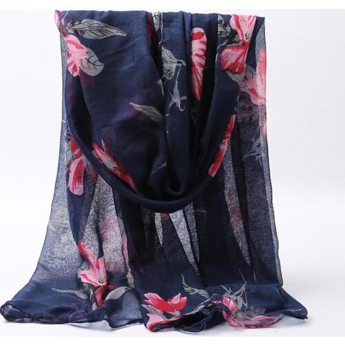 120pcs/lot new fashion spring summer big peony flower print scarf shawl pashmina/floral scarves