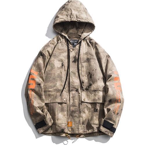 2019 Autumn New Japanese Style Camouflage Full Sleeve Print Fashion Mens Hooded Jackets Casual Outerwear Streetwear Windbreaker