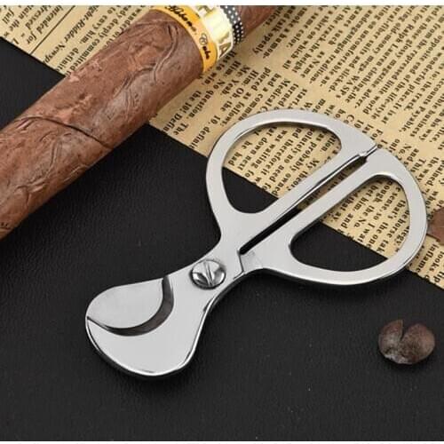 50pcs New Portable Stainless Steel Pocket Double Blade Cigar Cutter Knife Scissors High Quality Smoking Accessories NO256