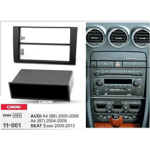 CARAV 11-001 car radio mounting stereo install trim installation 1-DIN dash kit forAUDI A4 (B6) , A4 (B7) /SEAT Exeo w/pocket