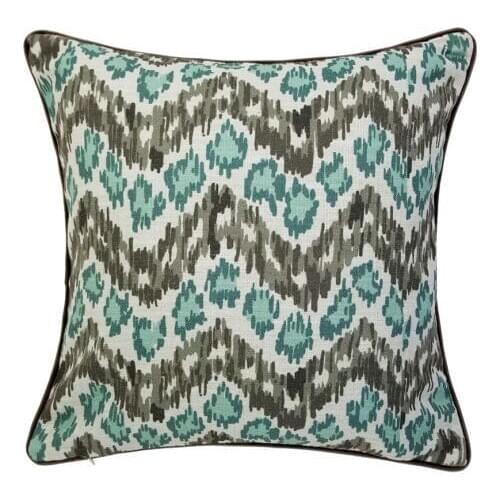 Contemporary Ikat Design Ornament Print Faux Linen Cushion Case Sofa Chair Home Store Decorative Pillow cover 45x45 cm