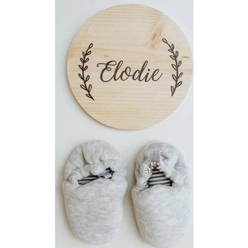 Wooden name sign birth announcement