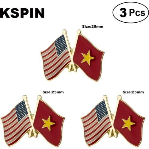 U.S.A.& Vietnam Frendship Lapel Pin Brooches Pins Flag badge Brooch Badges